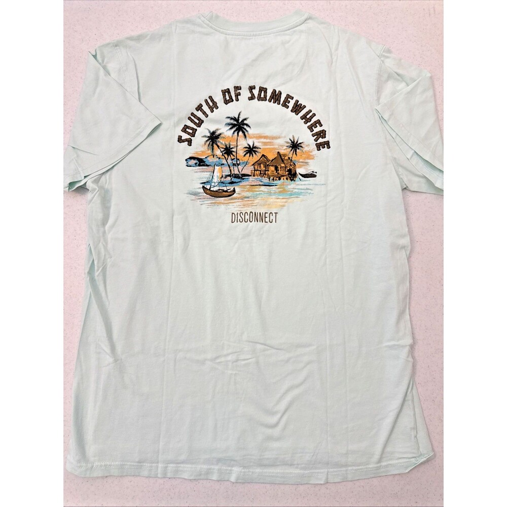 Joe Marlin Fishing T Shirt Blue Graphic Print Tee South Of Somewhere XL